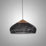 Люстра LOVOND HARMONY BLACK E D40 с плафоном из ротанга