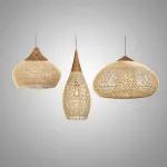 Люстра LOVOND HARMONY BROWN D35 D60 D80 с плафоном из ротанга