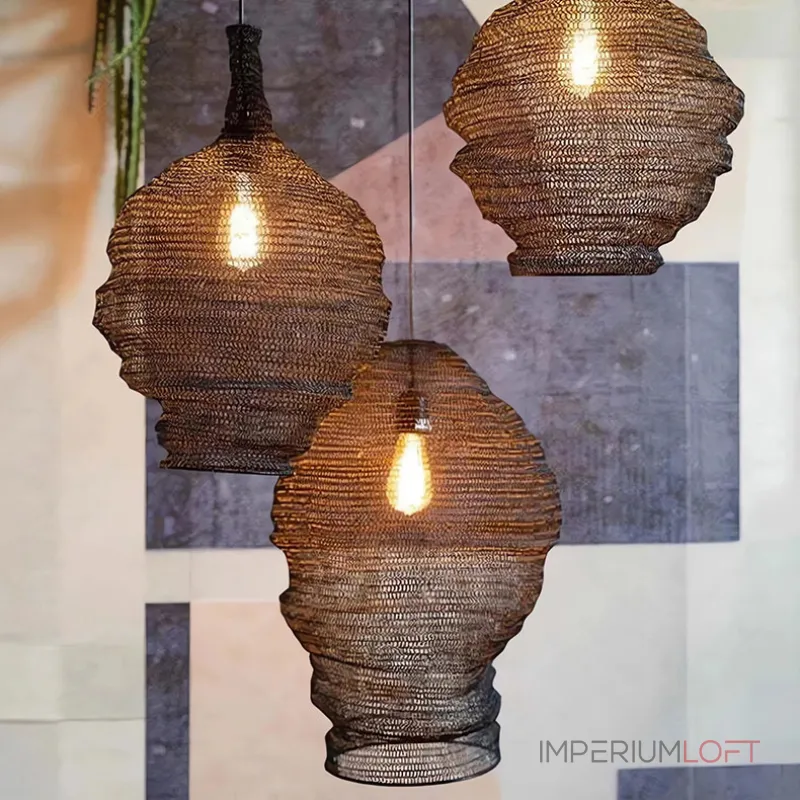 Люстра LOVOND GRID Trio из металлической проволоки