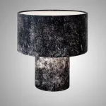 Настольная лампа LOVOND ATMOSPHERE Black White с текстильным плафоном