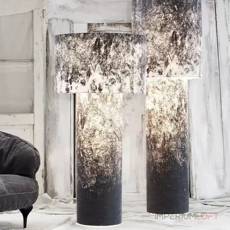 Торшер LOVOND ATMOSPHERE H189 Black White с текстильным плафоном