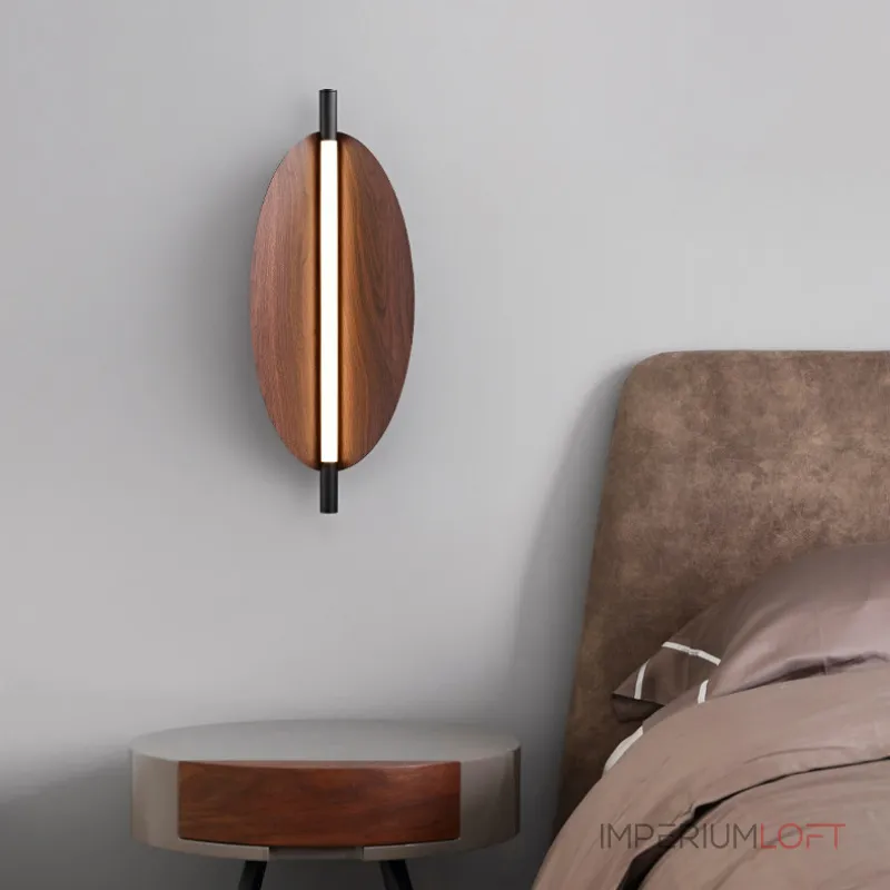 Настенный светильник LOVOND GLOW H68 с деревянным плафоном