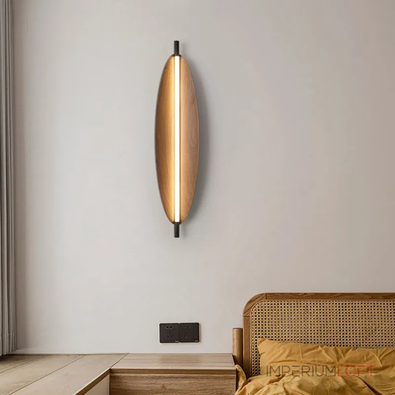 Настенный светильник LOVOND GLOW H68 с деревянным плафоном