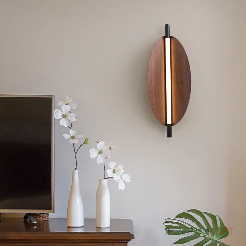 Настенный светильник LOVOND GLOW H68 с деревянным плафоном