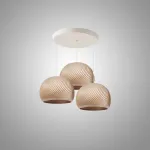 Подвесной светильник LOVOND VIGO D30 Beige Disk P3 с деревянными плафонами