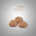 Подвесной светильник LOVOND VIGO D35 Brown Disk P3 с деревянными плафонами