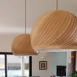 Подвесной светильник LOVOND VIGO D30 Beige с деревянными плафонами