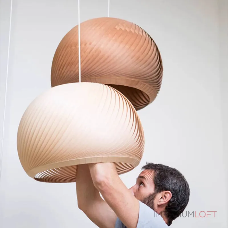 Подвесной светильник LOVOND VIGO D35 Brown Plank P3 с деревянными плафонами Подвесной светильник LOVOND VIGO D35 Brown Plank P3 с деревянными плафонами