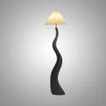 Торшер LOVOND CURVEWOOD Black 3000K 4000K 6000K с текстильным плафоном
