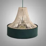 Люстра LOVOND VEIL A  с плафоном из ротанга и бархата