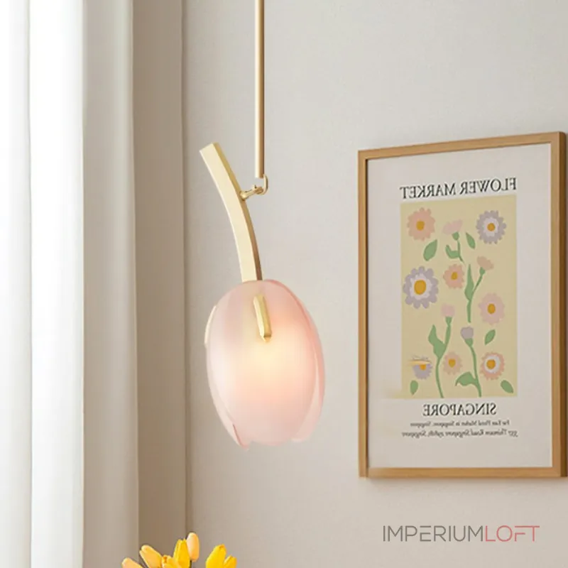 Люстра LOVOND LILIA P1 Pink с цветочными плафонами