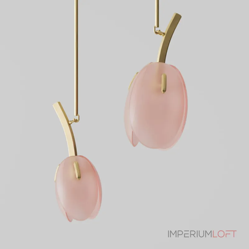 Люстра LOVOND LILIA P3 Pink с цветочными плафонами