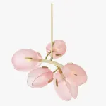 Люстра LOVOND LILIA P5 Pink с цветочными плафонами