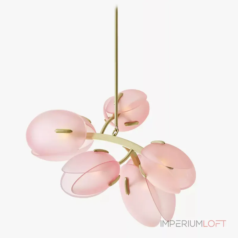 Люстра LOVOND LILIA P5 Pink с цветочными плафонами