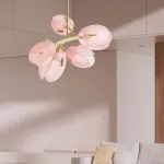 Люстра LOVOND LILIA P5 Pink с цветочными плафонами