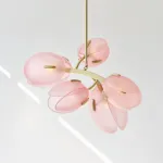 Люстра LOVOND LILIA P5 Pink с цветочными плафонами