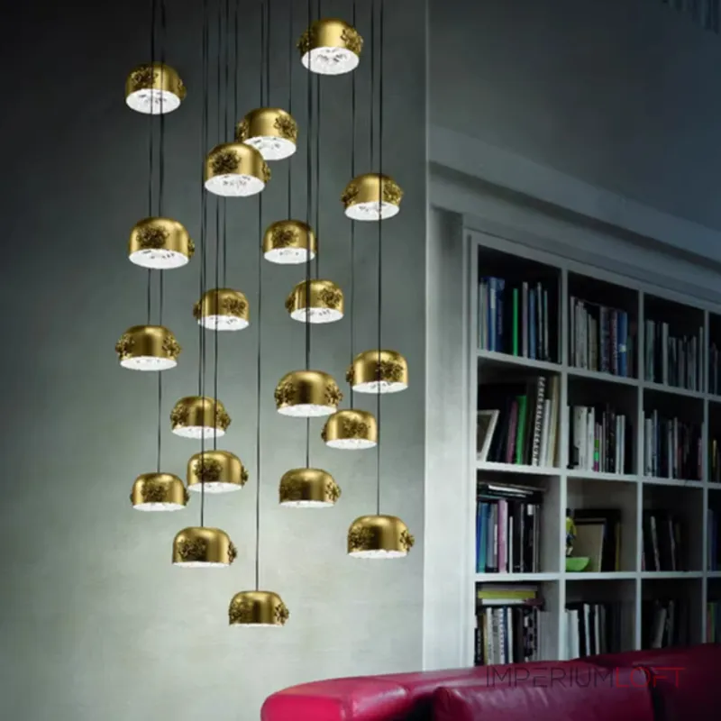 Люстра LOVOND DAME Gold D180 с фактурным плафоном