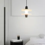 Люстра LOVOND LUPA Black с мраморным плафоном