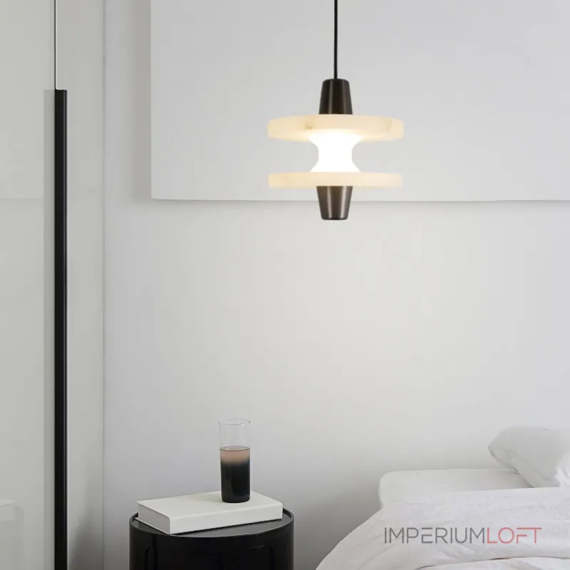 Люстра LOVOND LUPA Black с мраморным плафоном