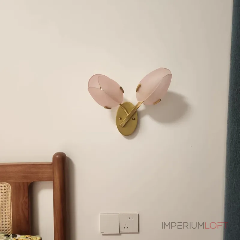 Настенный светильник LOVOND LILIA Pink P2 2шт с цветочными плафонами