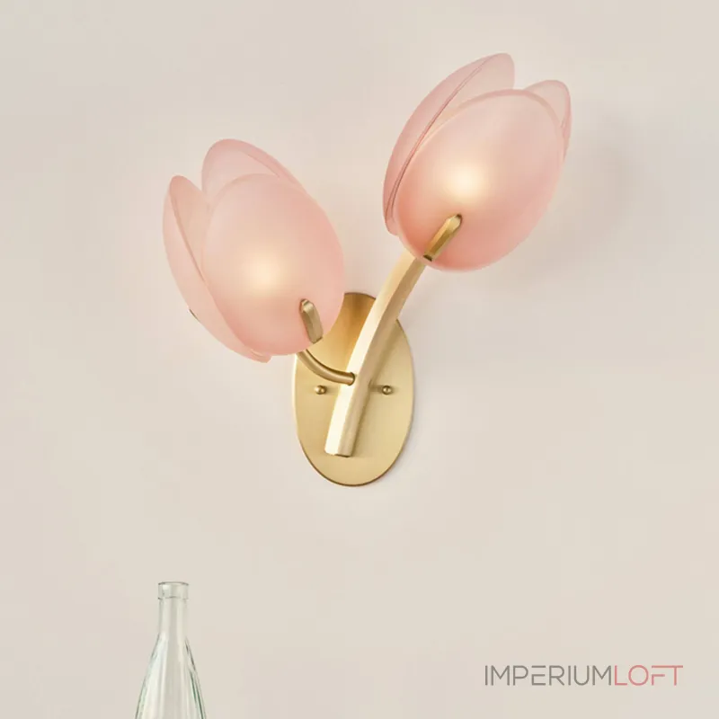 Настенный светильник LOVOND LILIA Pink P2 2шт с цветочными плафонами