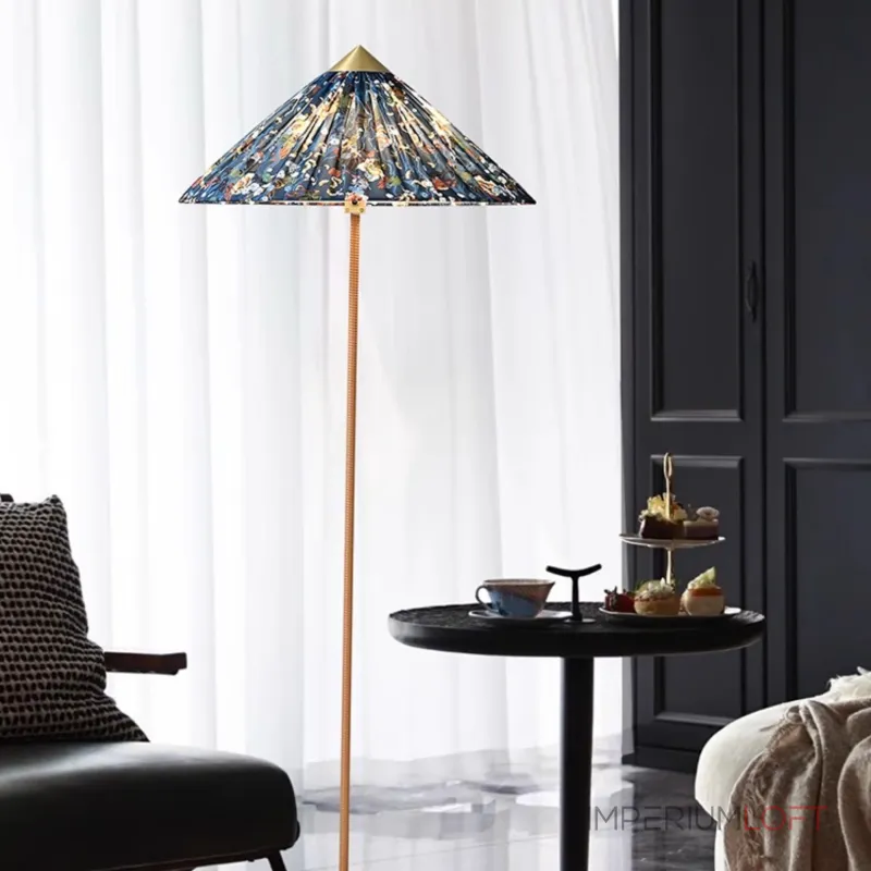 Торшер LOVOND AKIRA Dark Blue в восточном стиле