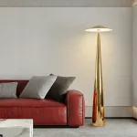 Торшер LOVOND MUSHROOM Gold с акриловыми плафонами