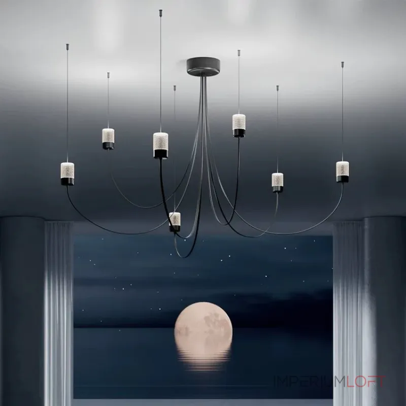 Люстра LOVOND GRAVITY Black P7 воздушной конструкции