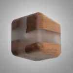Настенный светильник KONOHA CUBE B Dark Brown с проводом с вставками из смолы