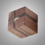 Настенный светильник KONOHA CUBE A Dark Brown с выключателем и вставками из смолы