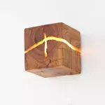 Настенный светильник KONOHA CUBE A Brown с выключателем и вставками из смолыот ImperiumLoft