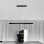 Подвесной светильник LANHU LONG Black L120 с лифтом лаконичного дизайна 