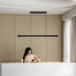 Подвесной светильник LANHU LONG Black L120 с лифтом лаконичного дизайна 