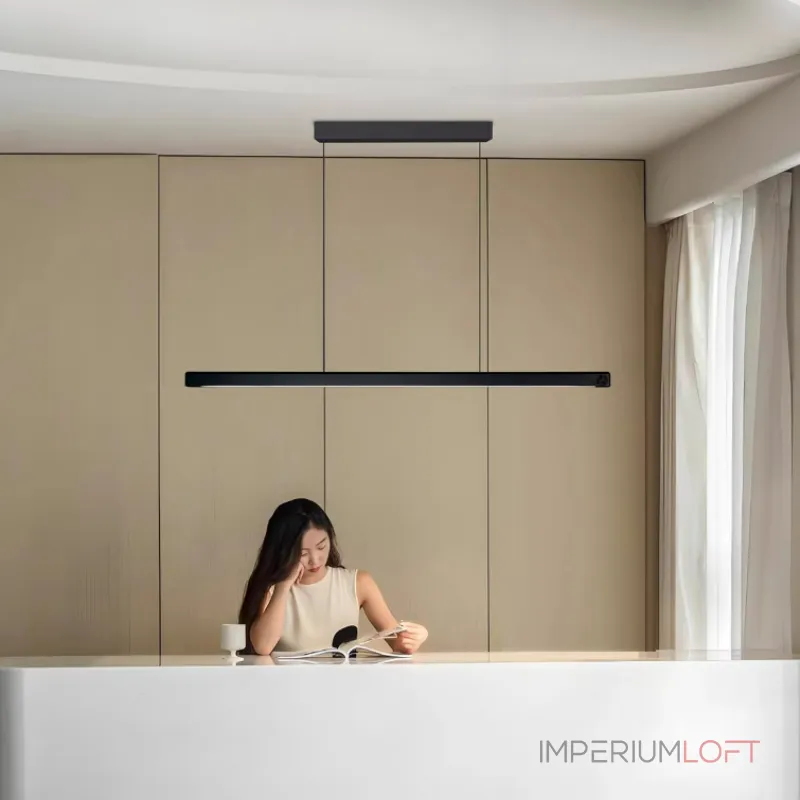 Подвесной светильник LANHU LONG Black L120 с лифтом лаконичного дизайна 