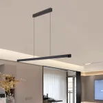 Подвесной светильник LANHU LONG Black L120 с лифтом лаконичного дизайна 