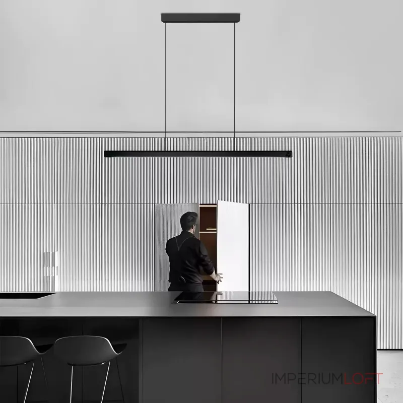 Подвесной светильник LANHU LONG Black L120 с лифтом лаконичного дизайна 