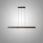 Подвесной светильник LANHU MONOLINE Black L90 с фактурным стеклянным плафоном