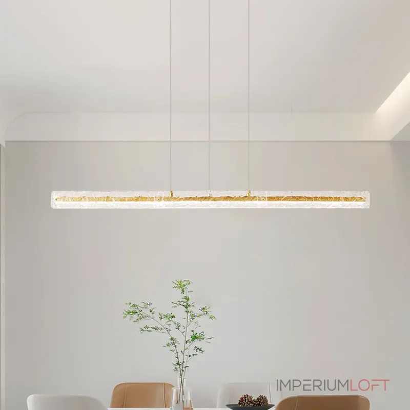 Подвесной светильник LANHU MONOLINE Gold L160 с фактурным стеклянным плафоном