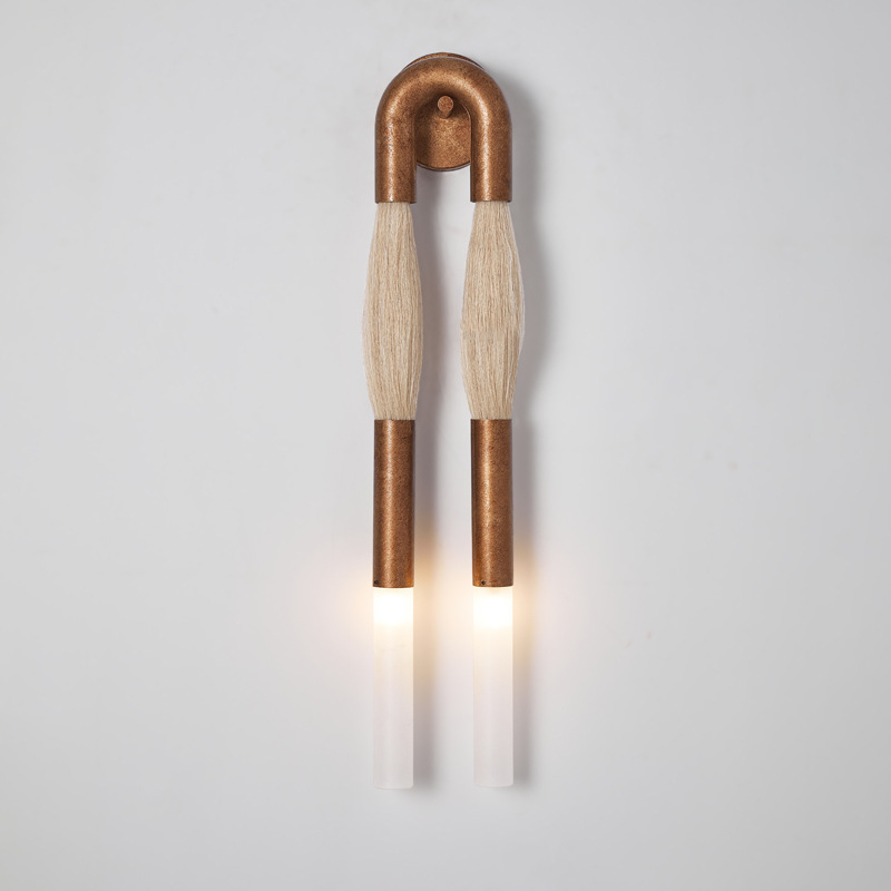 Настенный светильник BRUSH LUMEN Bronze с конским волосом