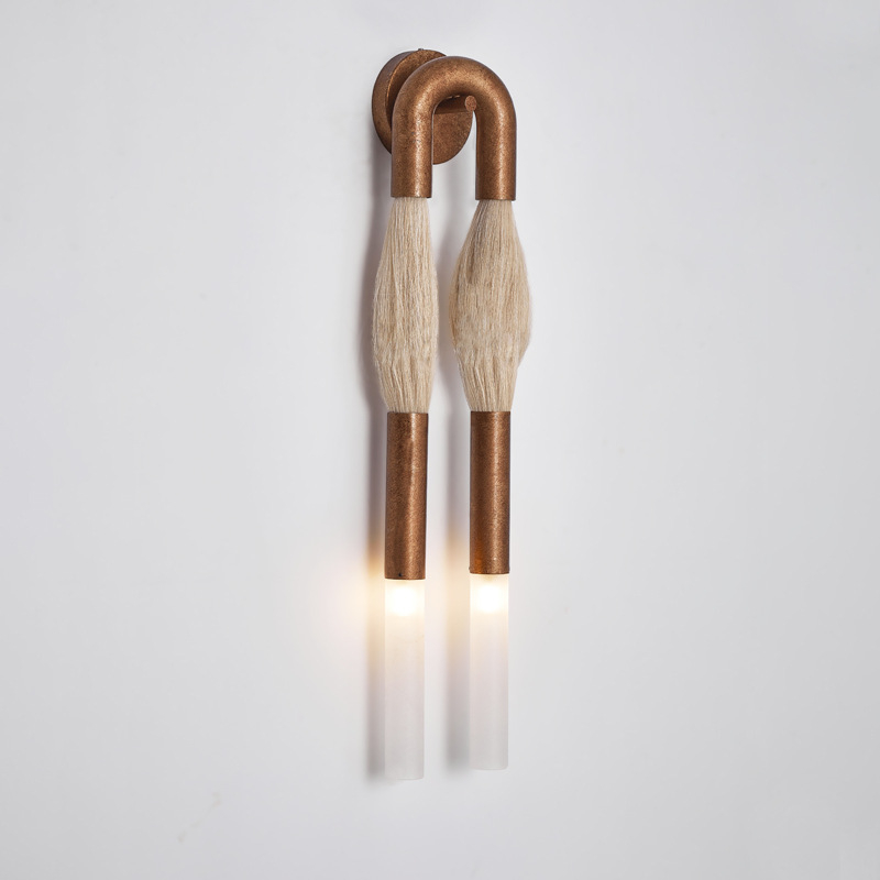 Настенный светильник BRUSH LUMEN Bronze с конским волосом