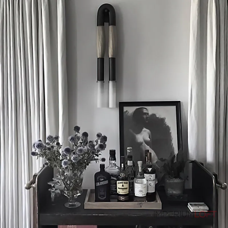 Настенный светильник BRUSH LUMEN Black с конским волосом