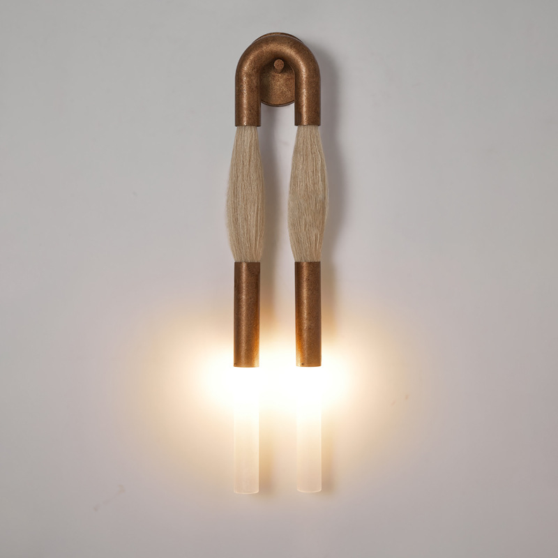 Настенный светильник BRUSH LUMEN Bronze с конским волосом