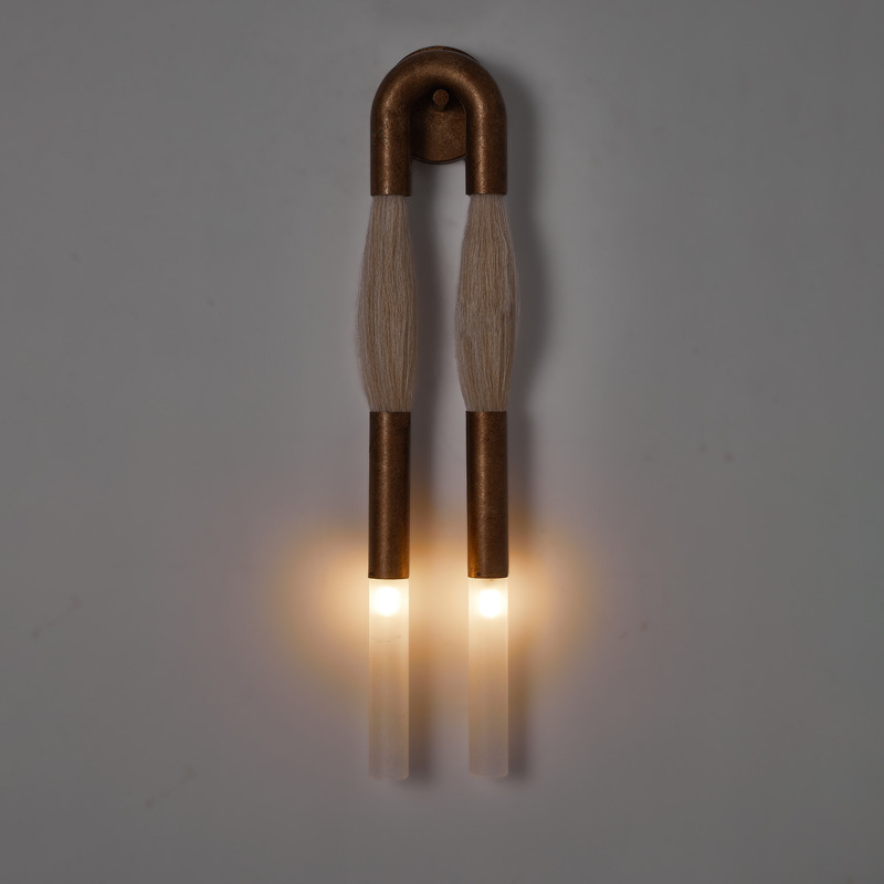 Настенный светильник BRUSH LUMEN Bronze с конским волосом