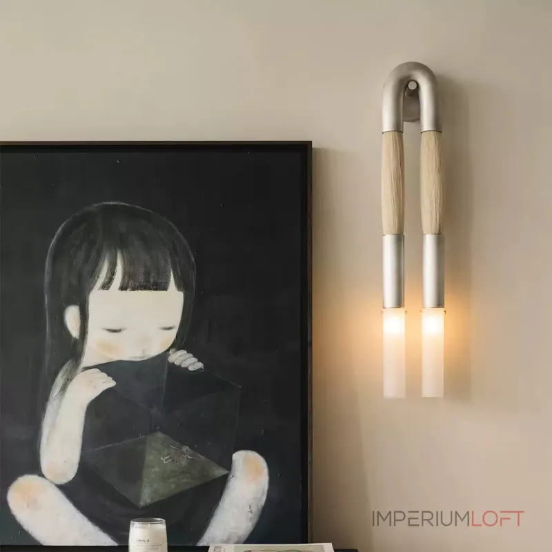 Настенный светильник BRUSH LUMEN Nickel с конским волосом