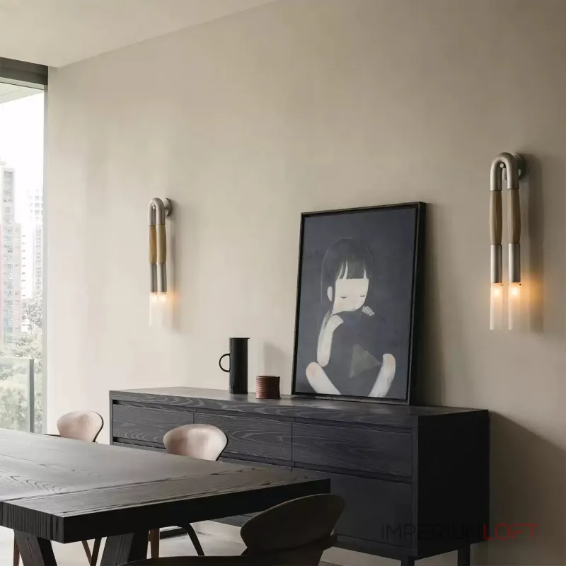 Настенный светильник BRUSH LUMEN Nickel с конским волосом