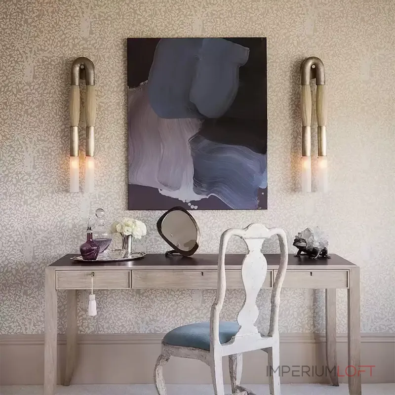 Настенный светильник BRUSH LUMEN Nickel с конским волосом