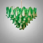 Люстра Veiled Light Green D55 со стеклянными лепестками