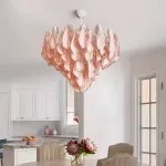 Люстра Veiled Light Pink D55 со стеклянными лепестками