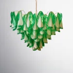 Люстра Veiled Light Green D55 со стеклянными лепестками