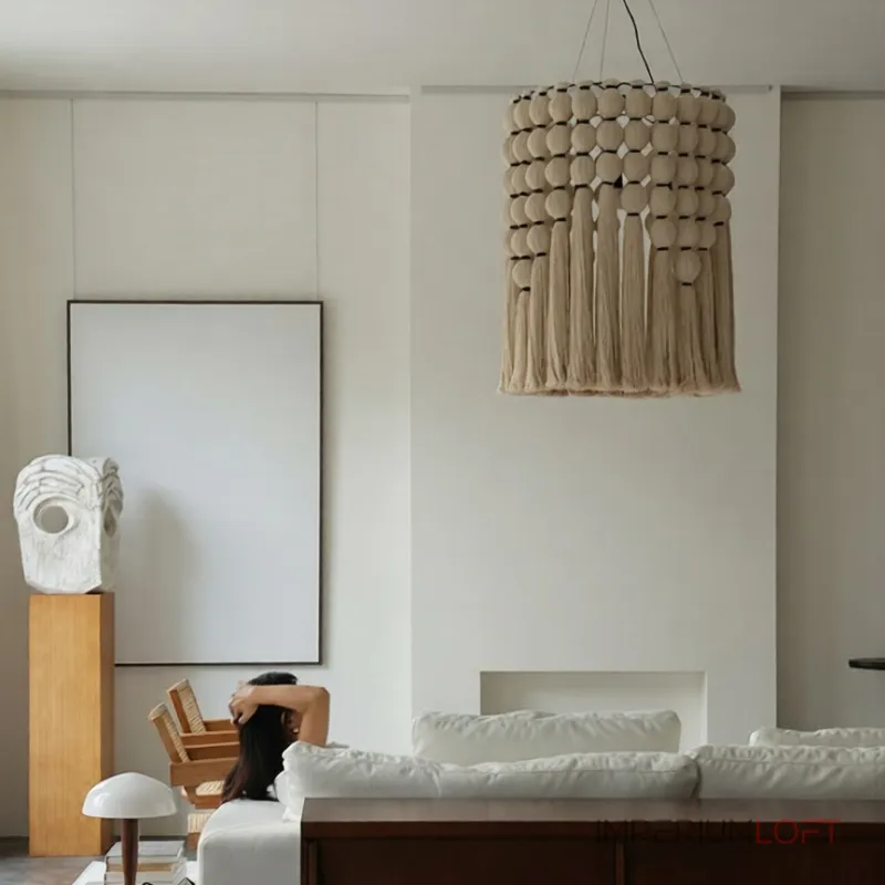 Люстра Macrame Halo с плафоном из ниток Люстра Macrame Halo с плафоном из ниток